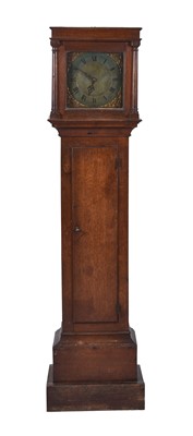 Lot 159 - A George III oak brass dial longcase clock, Robert Burfield of Arundel