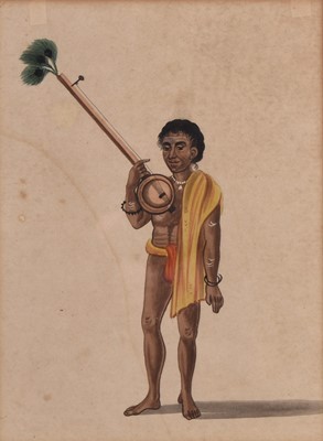 Lot 223 - Company School (early 19th Century) Portrait of a Man Holding an Ektara