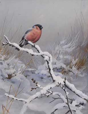 Lot 297 - David Reid-Henry (1919-1977) Bullfinch on a Snowy Branch
