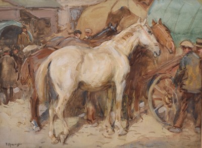 Lot 161 - John Atkinson (1863-1924) Two Country Horse Fair Watercolours