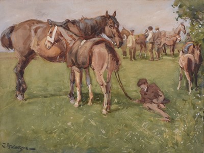 Lot 161 - John Atkinson (1863-1924) Two Country Horse Fair Watercolours