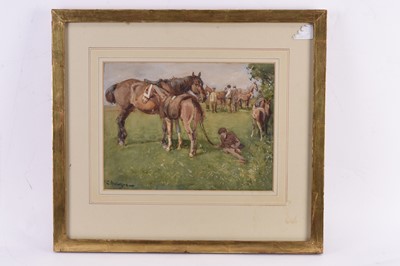 Lot 161 - John Atkinson (1863-1924) Two Country Horse Fair Watercolours