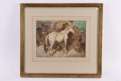 Lot 161 - John Atkinson (1863-1924) Two Country Horse Fair Watercolours