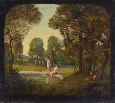 Lot 32 - Attributed to Philip Wilson Steer (1860-1942) Pan Watching Nymphs at a Woodland Pool