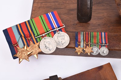 Lot 179 - WW2 RAF group comprising Japanese sword, kukri knife, medals and binoculars