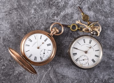Lot 103 - A Waltham gold plated full hunter pocket watch and a silver open face pocket watch