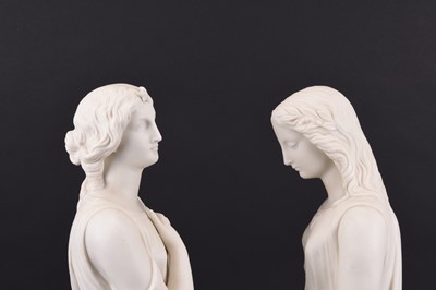 Lot 37 - A pair of Copeland parian figures of Maidenhood and Beatrice after Papworth
