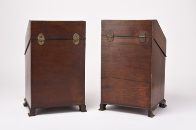 Lot 37 - A pair of George III mahogany knife boxes