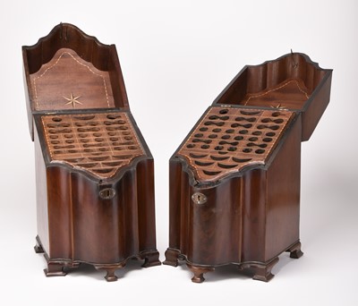 Lot 37 - A pair of George III mahogany knife boxes