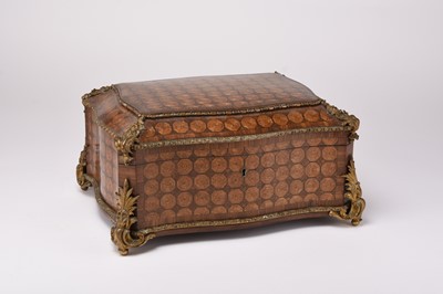 Lot A 19th century parquetry casket, marked Tahan a Paris