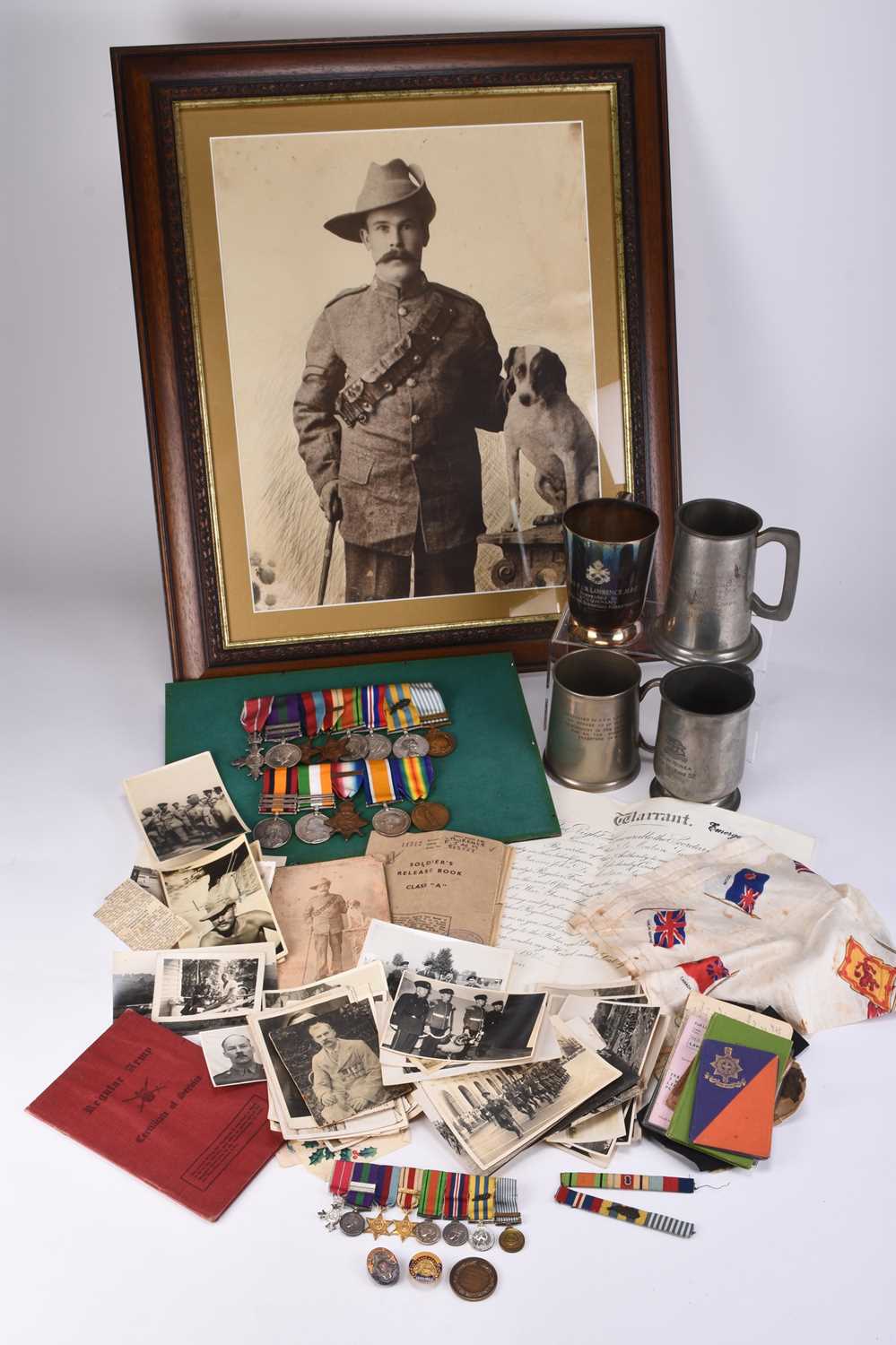Lot 153 - A Boer War to Korean War father and son medal group - Pte. H.J Lawrence and CSM Lawrence