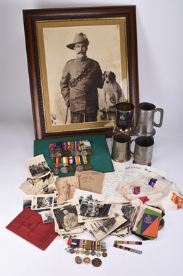 Lot 153 - A Boer War to Korean War father and son medal group - Pte. H.J Lawrence and CSM Lawrence