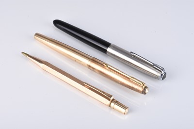 Lot 119 - Two Parker fountain pens and a gold plated propelling pencil