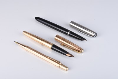 Lot 119 - Two Parker fountain pens and a gold plated propelling pencil