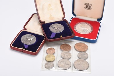 Lot 210 - Prince Edward - silver medallion x 2, Investiture as Prince of Wales