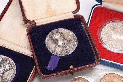 Lot 210 - Prince Edward - silver medallion x 2, Investiture as Prince of Wales