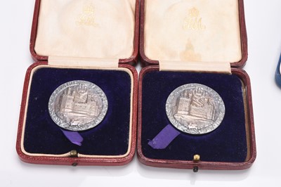 Lot 210 - Prince Edward - silver medallion x 2, Investiture as Prince of Wales