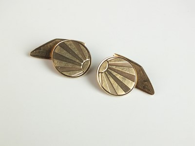 Lot 157 - A pair of 9ct gold Art Deco style cufflinks