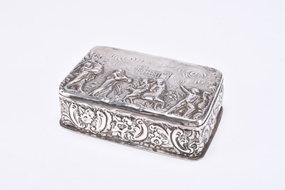 Lot 13 - A Victorian embossed silver box