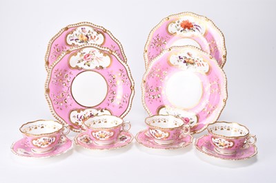 Lot H&R Daniel - Teacups, saucers and dessert plates, pattern 3913, circa 1824