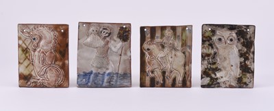 Lot 59 - Stanislas Reychan (1897-1994), four studio pottery tile plaques