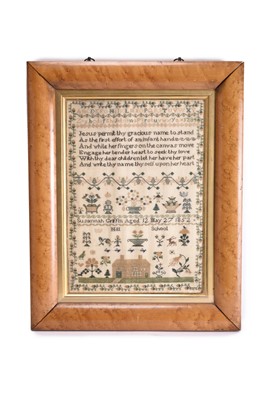 Lot 56 - A Victorian framed needlework sampler, dated 1852