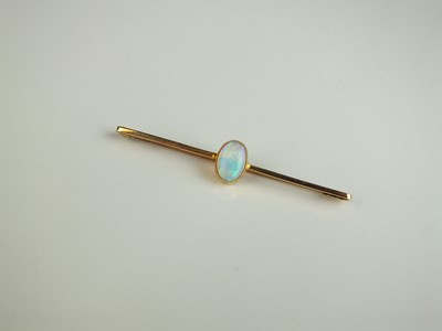 Lot 176 - A single opal bar brooch