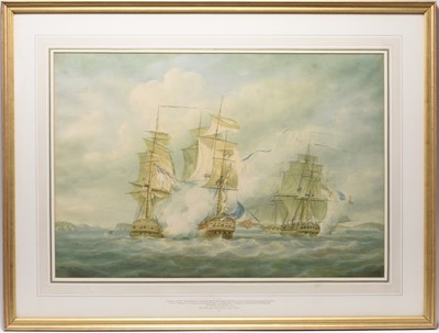 Lot 8 - Nicholas Pocock (1740-1821) The Capture of the 'Resistance' by H.M. Frigates