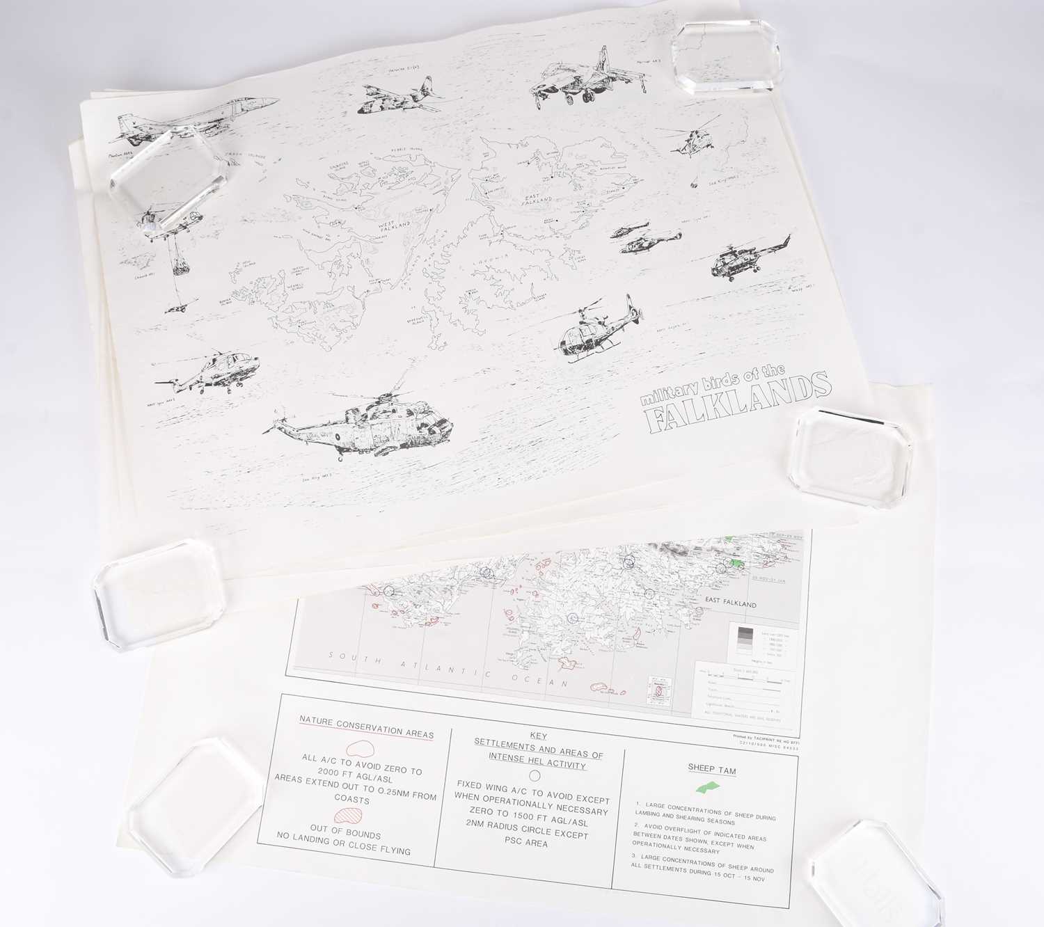 Lot 100 - Falklands War - Eight posters and one map