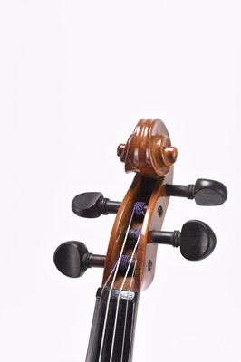 Lot 15 - A cased violin with music stand