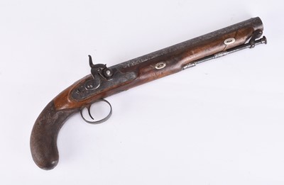 Lot 178 - A mid-19th century percussion pistol by W.Moore, London
