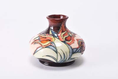 Lot 65 - Moorcroft 'Red Tulip' vase designed by Sally Tuffin, dated 1992