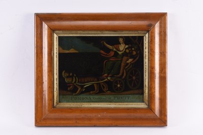 Lot 155 - Two early 19th Century Reverse Glass Pictures of Goddesses Pomona and Flora