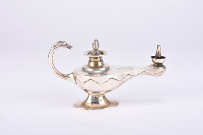 Lot 190 - Garrard & Co silver cigar lamp with Fighter Command crest and motto