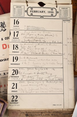 Lot 192 - Aviation Interest - Silver, silver-plate and diaries owned by Major Robert Hobart Mayo, OBE