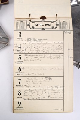 Lot 192 - Aviation Interest - Silver, silver-plate and diaries owned by Major Robert Hobart Mayo, OBE