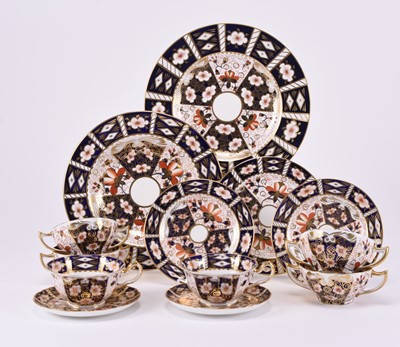 Lot 77 - Royal Crown Derby imari dinnerwares including twin-handled soup bowls and saucers