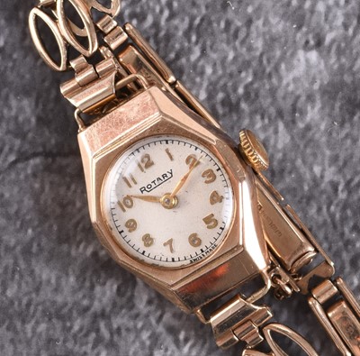 Lot 369 - Rotary: A lady's 9ct gold bracelet watch