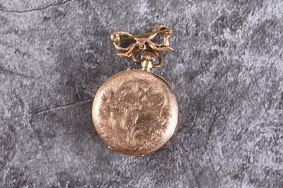 Lot 366 - A lady's 14ct gold open face fob watch