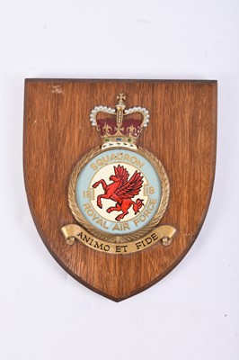 Lot 186 - RAF - Signed 7 Squadron print with mess plaque