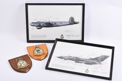 Lot 188 - RAF - Two signed prints and two squadron plaques