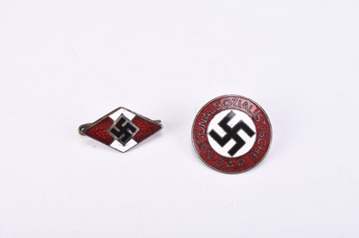 Lot 128 - German Third Reich NSDAP member's badge and Hitler Youth diamond cap badge