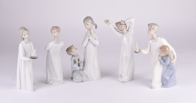 Lot 116 - Seven Lladro porcelain figures of young boys and girls