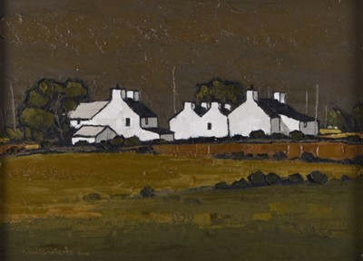 Lot 62 - Wilf Roberts (Welsh 1941-2016) Tai yng Ngharmel / Houses at Carmel