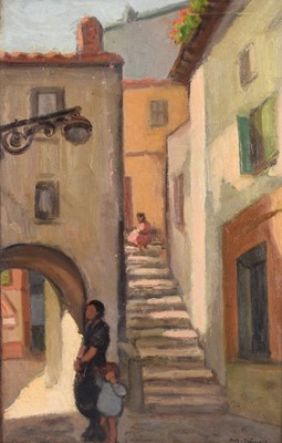 Lot 395 - Auguste Trémont (Luxembourg 1892-1980) Street Scene