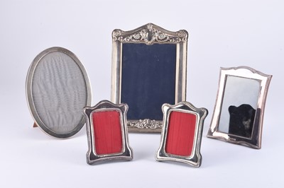 Lot 6 - A collection of five silver mounted photograph frames