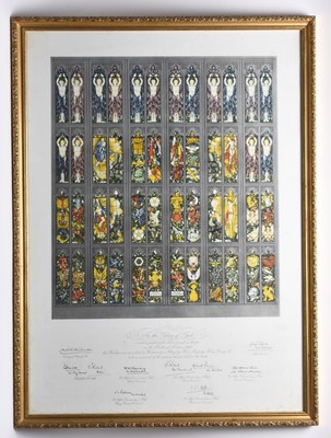 Lot 220 - Battle of Britain Memorial stained glass window print, signed
