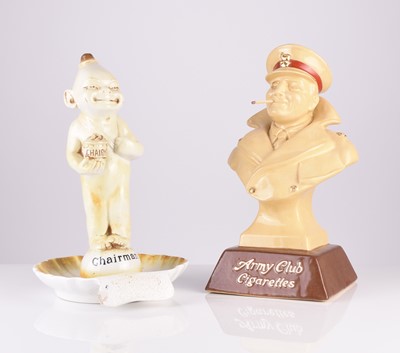 Lot 105 - Wilkinson Chairman tobacco ashtray and a Royal Doulton Army Club Cigarettes bust