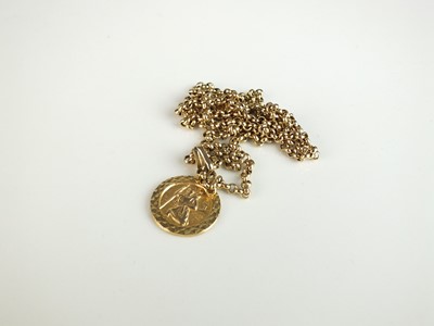 Lot 178 - A 9ct gold St Christophers pendant on chain