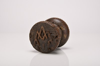 Lot 47 - A Spanish carved cedar wood biscuit stamp, mid 17th century